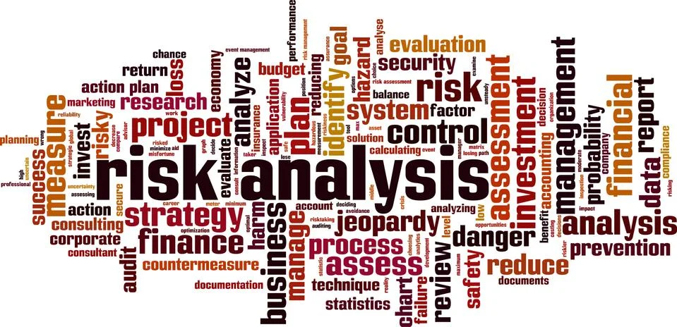 Risk analysis word cloud Illustration