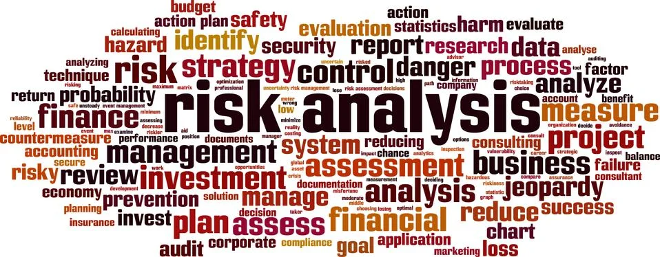 Risk analysis word cloud Illustrazione stock