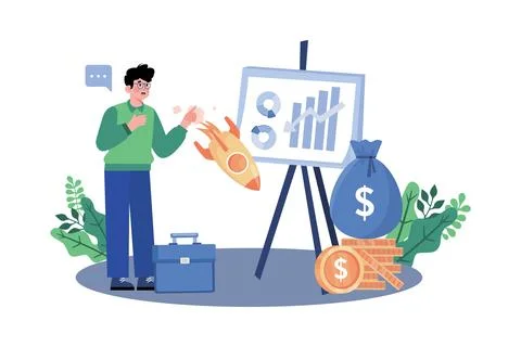 Risk analyst assessing financial risks and developing strategies to mitigat.. Illustrazione stock