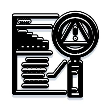 Risk analyst evaluating financial data and warning 库存插图