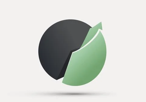 Risk and opportunity concept with split circle decision design Stock Illustration