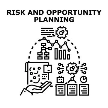 Risk and opportunity planning process management concept イラスト素材