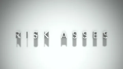 Risk asses 3D title animation with shadows on a white background Stock Footage 297515268