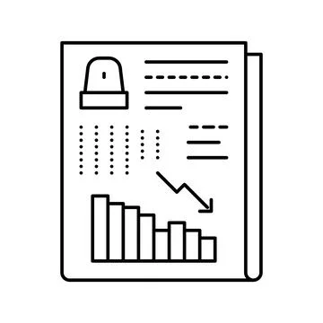 Risk assessment and reduction line icon vector illustration Illustrazione stock