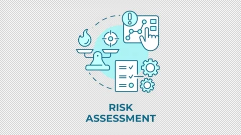 Risk assessment blue concept icon animation Stock Footage 341021577