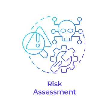 Risk assessment blue gradient concept icon Stock Illustration