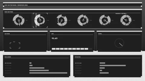 Risk Assessment Dashboard HUD Seamless Loop Stock Footage 342124182