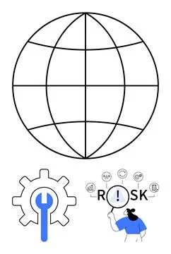 Risk assessment, global issues, problem-solving, decision-making, analysis, i Stock Illustration