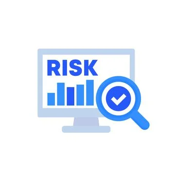 Risk assessment icon, vector art Illustrazione stock
