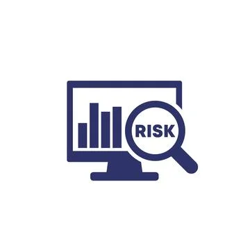 Risk assessment icon on white Illustrazione stock