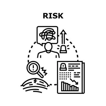 Risk assessment identifying potential crisis and problem management 스톡 일러스트
