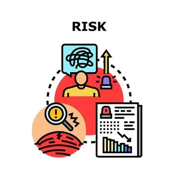 Risk assessment identifying potential crisis and problem management Stock Illustration
