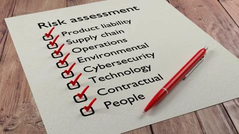 Risk assessment types checklist Illustrazione stock