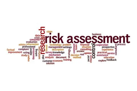 Risk assessment word cloud concept 库存插图