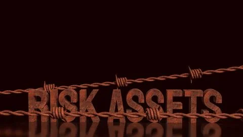 Risk Assets Under Pressure In A Volatile Market 3d render. Stock Illustration