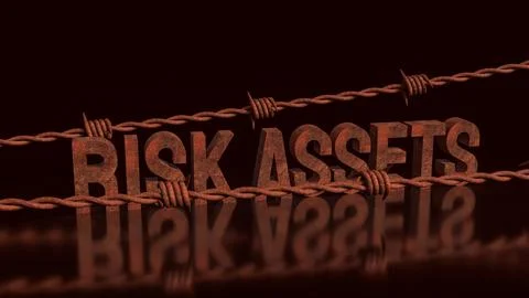 Risk Assets Under Pressure In A Volatile Market 3d render. Stock Illustration