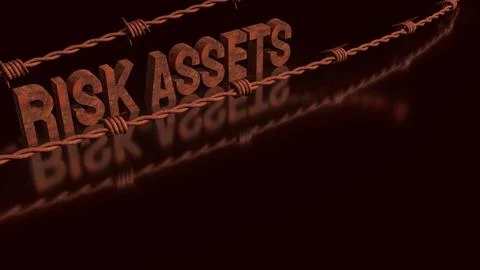 Risk Assets Under Pressure In A Volatile Market 3d render. Stock Illustration