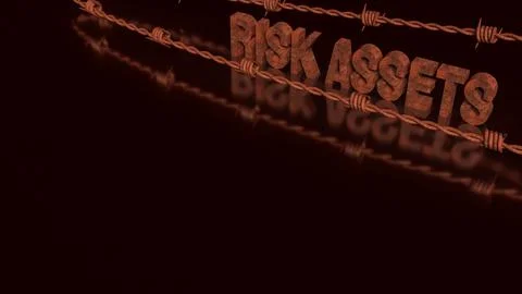 Risk Assets Under Pressure In A Volatile Market 3d render. Stock Illustration