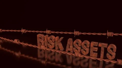 Risk Assets Under Pressure In A Volatile Market 3d render. Stock Illustration