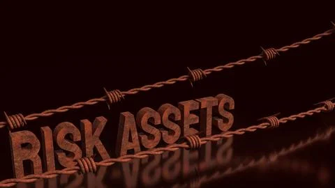 Risk Assets Under Pressure In A Volatile Market 3d render. Stock Illustration