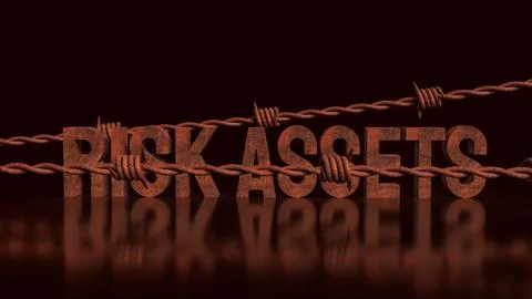 Risk Assets Under Pressure In A Volatile Market 3d render. Stock Illustration