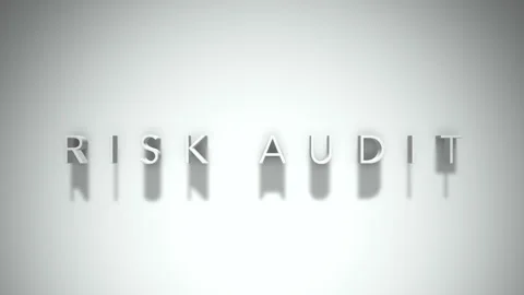 Risk audit 3D title animation with shadows on a white background Stock Footage 296930626
