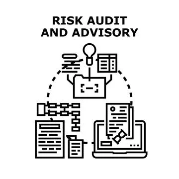 Risk audit advisory service evaluating business analysis process イラスト素材