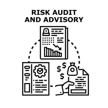 Risk audit and advisory concept outlining financial management イラスト素材