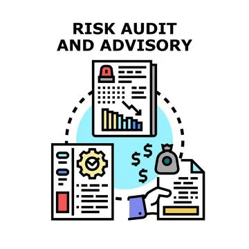 Risk audit and advisory concept outlining financial management イラスト素材
