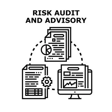 Risk audit and advisory process illustration Illustrazione stock