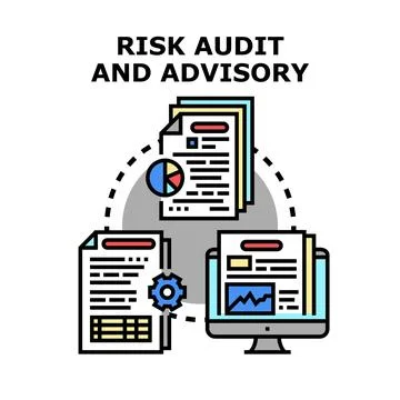 Risk audit and advisory process illustration Stock Illustration