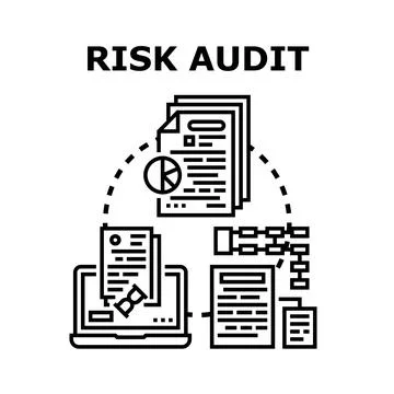 Risk audit management process evaluating business analysis Stock Illustration