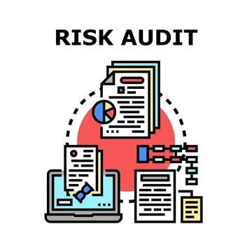 Risk audit management process evaluating business analysis Stock Illustration