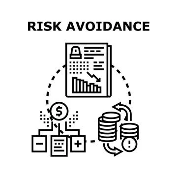 Risk avoidance financial strategy preventing losses and making secure decisio Stock Illustration