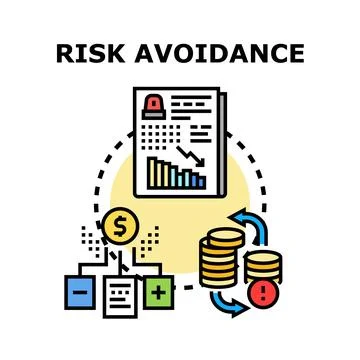 Risk avoidance financial strategy preventing losses and making secure decisio Stock Illustration
