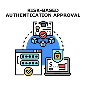 Risk based authentication approval process for secure access Stockillustratie