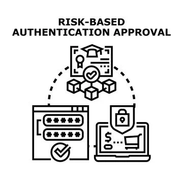 Risk based authentication approval process for secure access Stock Illustration