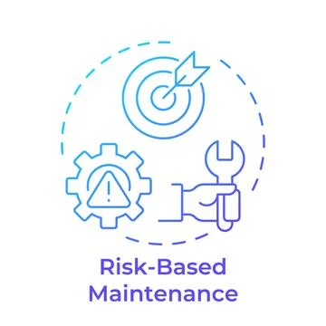 Risk based maintenance blue gradient concept icon Stock Illustration