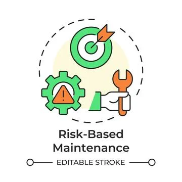 Risk based maintenance multi color concept icon 库存插图