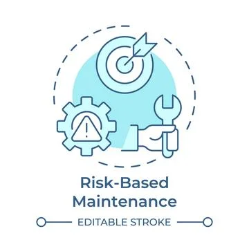 Risk based maintenance soft blue concept icon Stock Illustration