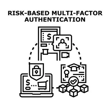 Risk based multi factor authentication concept Stock Illustration