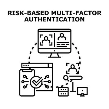 Risk based multi factor authentication process concept Stock Illustration