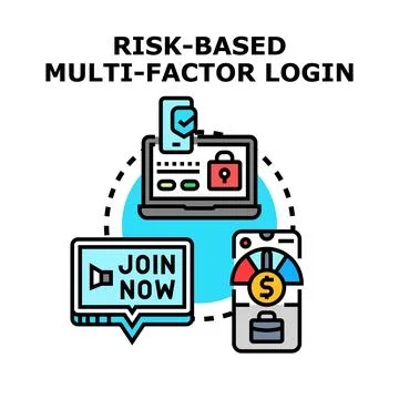 Risk based multi factor login providing secure account access Stock Illustration