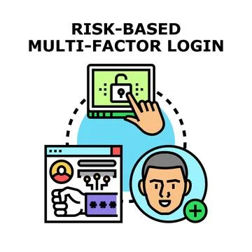 Risk based multi factor login system protecting digital identity Stock Illustration