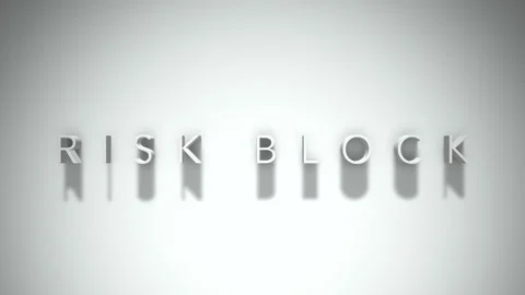 Risk block 3D title animation with shadows on a white background Stock Footage 297517163