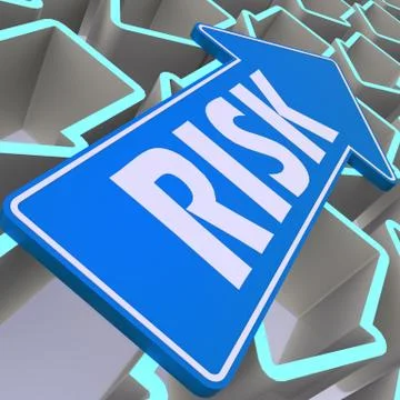 Risk blue arrow Stock Illustration