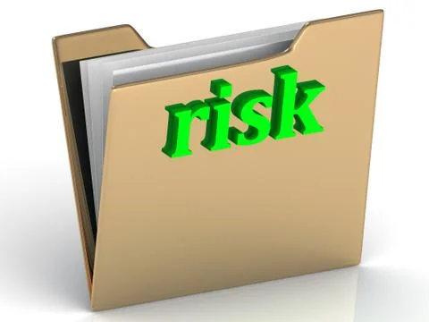Risk - bright green letters on a folder on a white background Stock Illustration