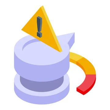Risk button icon isometric vector. Chart control Stock Illustration