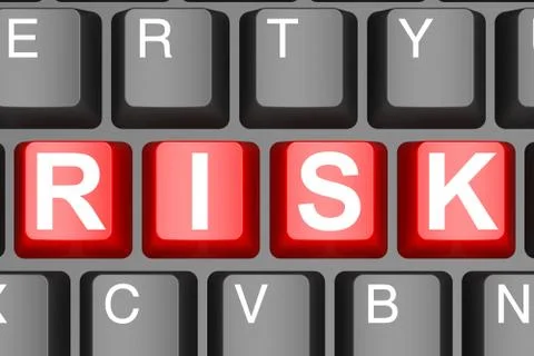 Risk button on modern computer keyboard Stock Illustration