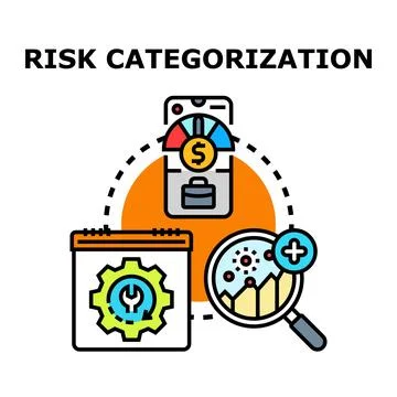 Risk categorization process for financial business reporting 스톡 일러스트
